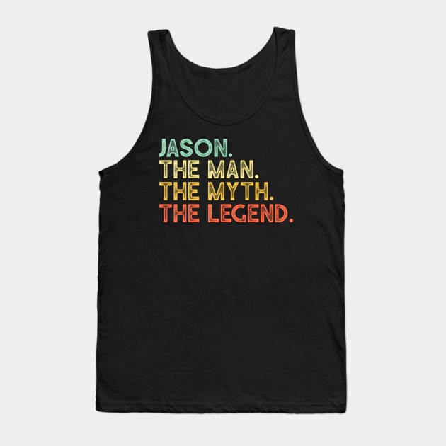 First Name JASON Man Myth Legend Fathers Day Gift Tank Top by Harle